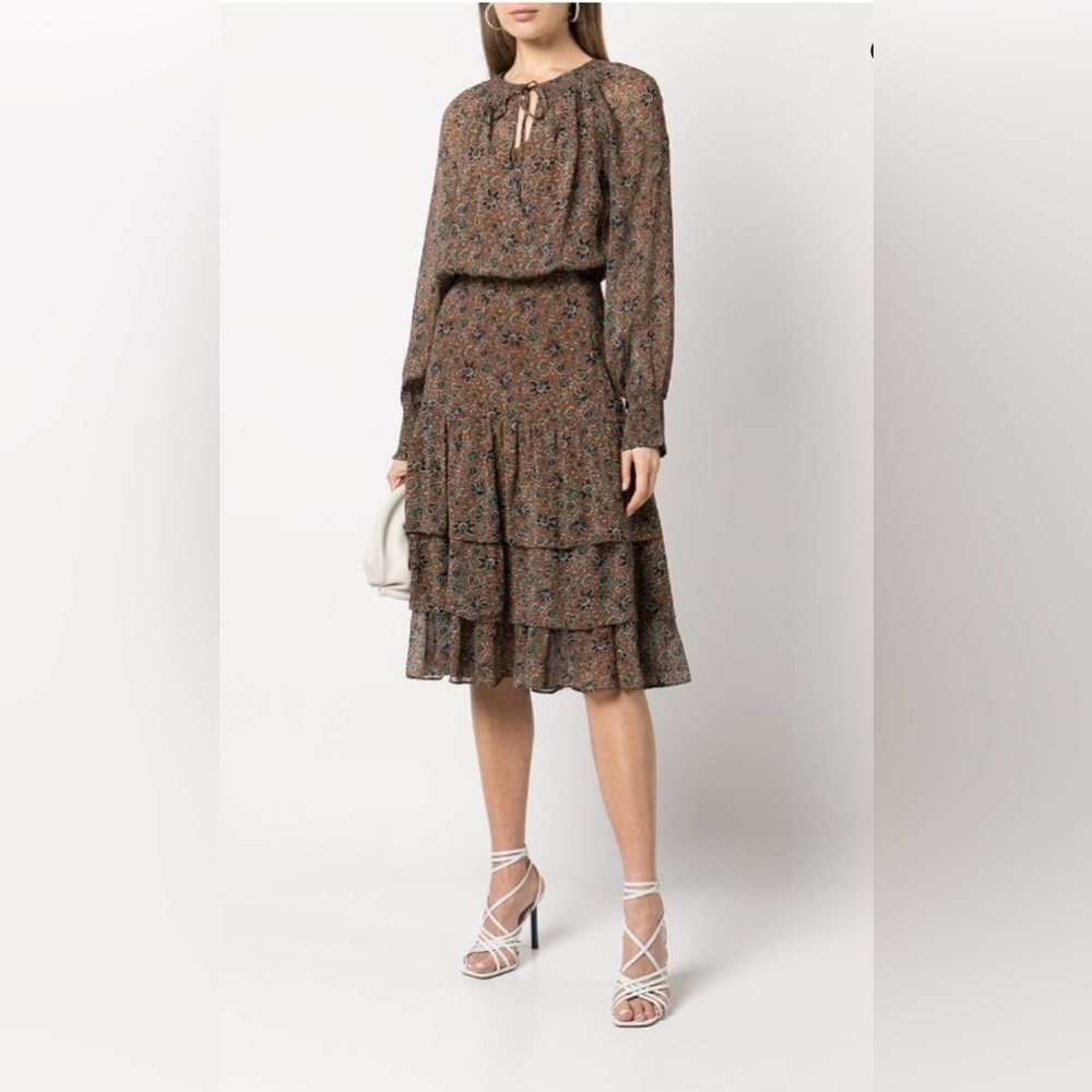 Veronica Beard Tunis Floral-Print Midi Dress, Size 4